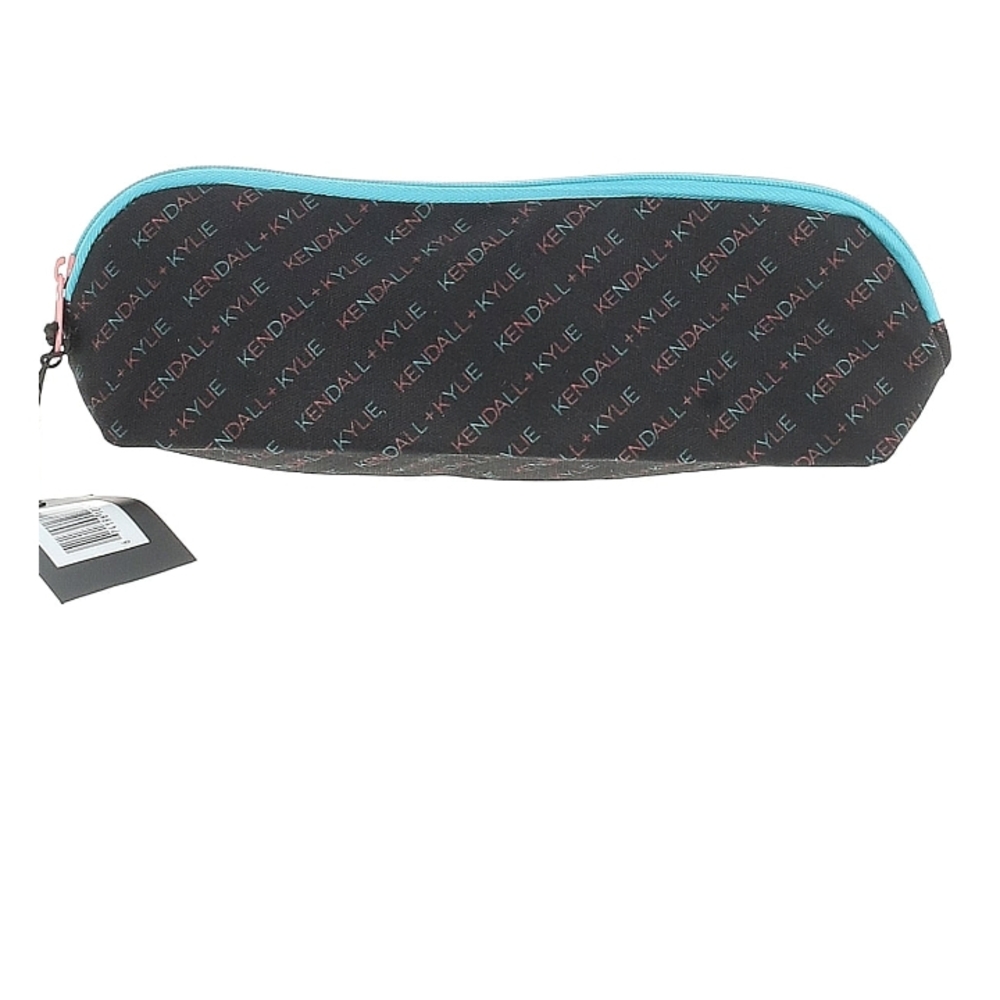 Kendall & Kylie Black Cosmetic Bag with Blue Zipper